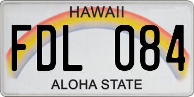 HI license plate FDL084