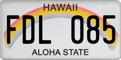 HI license plate FDL085