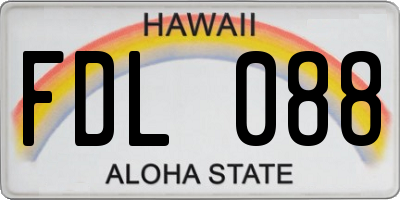 HI license plate FDL088