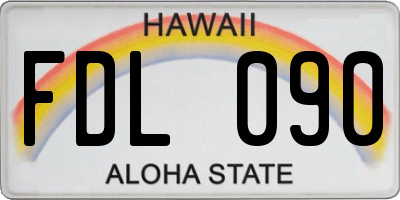 HI license plate FDL090