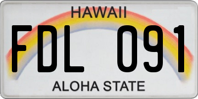 HI license plate FDL091