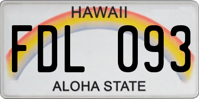 HI license plate FDL093