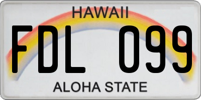 HI license plate FDL099