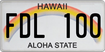 HI license plate FDL100