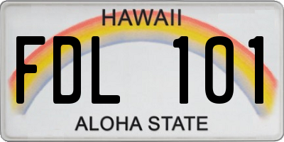 HI license plate FDL101
