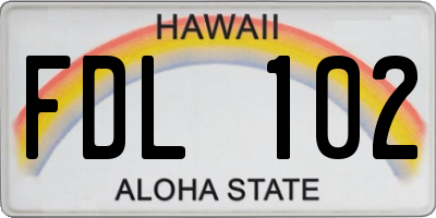 HI license plate FDL102