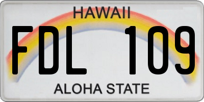 HI license plate FDL109