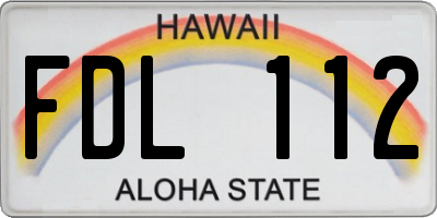 HI license plate FDL112