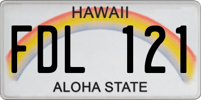 HI license plate FDL121