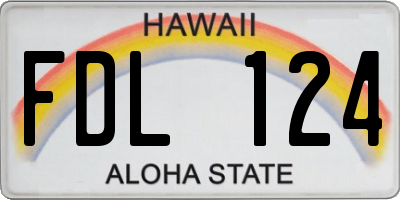 HI license plate FDL124