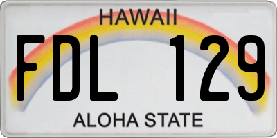 HI license plate FDL129