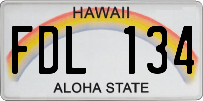 HI license plate FDL134