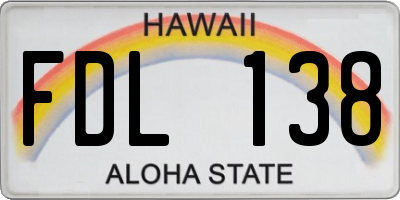 HI license plate FDL138