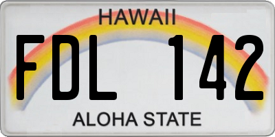 HI license plate FDL142