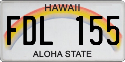 HI license plate FDL155