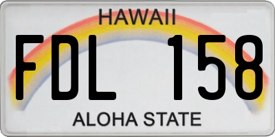 HI license plate FDL158