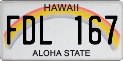 HI license plate FDL167