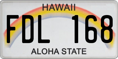 HI license plate FDL168