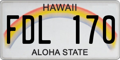 HI license plate FDL170