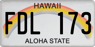 HI license plate FDL173