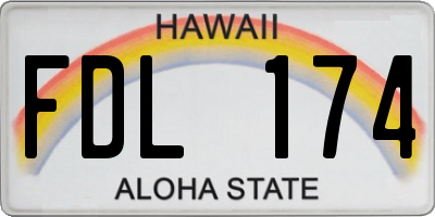 HI license plate FDL174