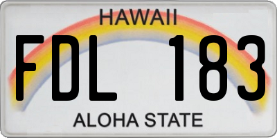 HI license plate FDL183