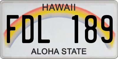 HI license plate FDL189
