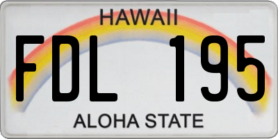 HI license plate FDL195