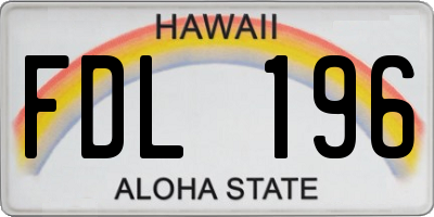 HI license plate FDL196