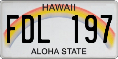 HI license plate FDL197