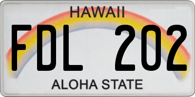 HI license plate FDL202