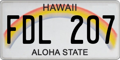 HI license plate FDL207