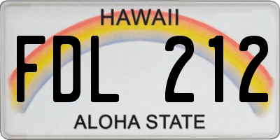 HI license plate FDL212