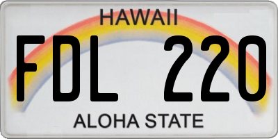 HI license plate FDL220