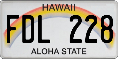 HI license plate FDL228