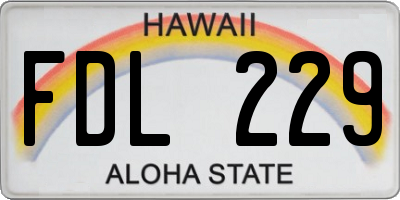 HI license plate FDL229