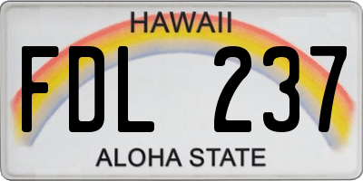 HI license plate FDL237