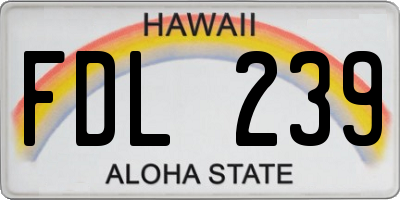 HI license plate FDL239