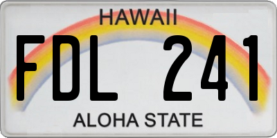 HI license plate FDL241