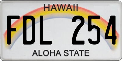 HI license plate FDL254