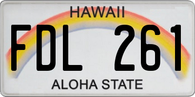 HI license plate FDL261