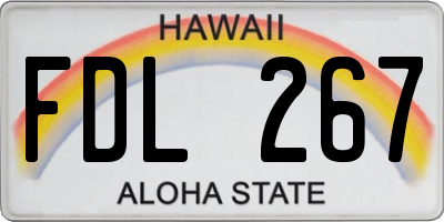 HI license plate FDL267