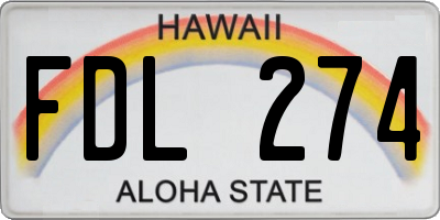 HI license plate FDL274