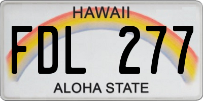 HI license plate FDL277