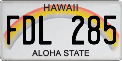 HI license plate FDL285