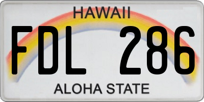 HI license plate FDL286