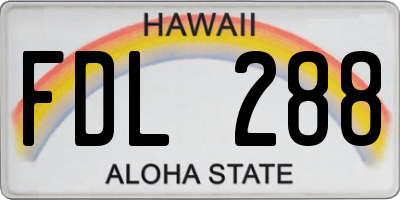 HI license plate FDL288