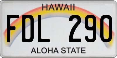 HI license plate FDL290