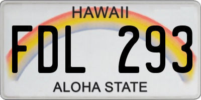 HI license plate FDL293