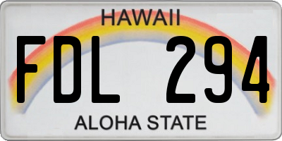 HI license plate FDL294